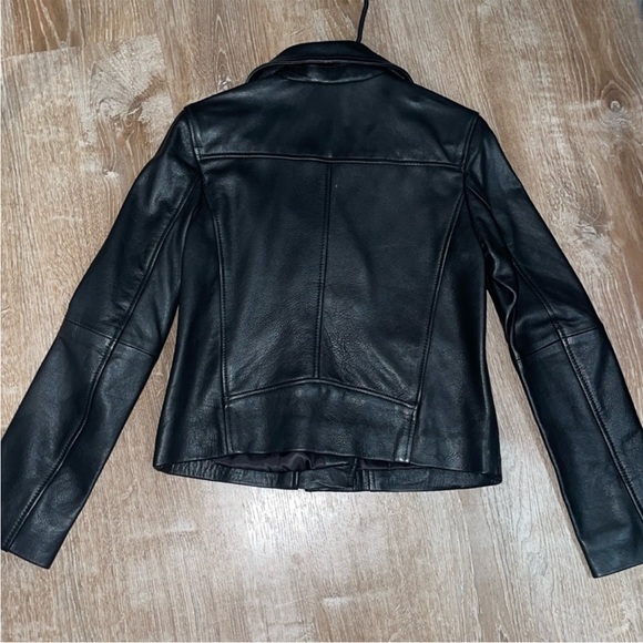 NWT H&M Genuine Leather Biker Jacket - Picture 5 of 8
